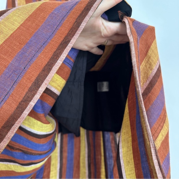 SEA New York 100% Linen Striped Midi Dress Size 4 - Picture 6 of 11